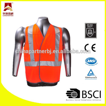 Upper mesh orange work safety vest