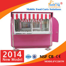 Outdoor street stainless mobile Vans/ hotdog vending carts/ food Vending carts