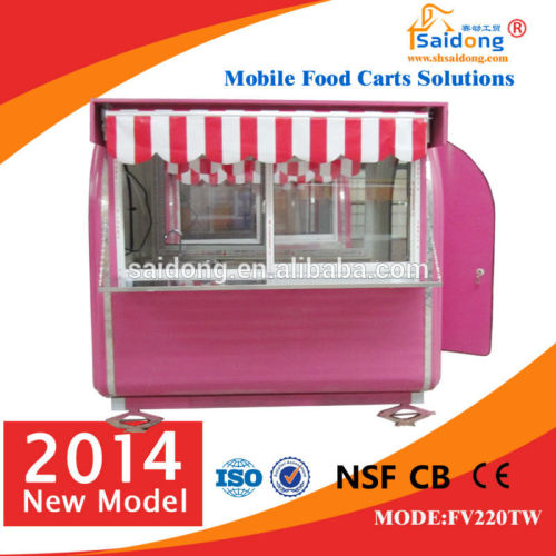 Selling snacks Application and New Condition hot food vending cart and trolley