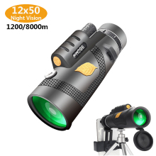 8000m Powerful Monocular 12x50 16X52 Low-light Night Vision High Zoom Telescope Handheld Binoculars for Outdoor Hiking Hunting