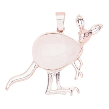 Clear Crystal Waterdrop Cabs Silver Kangaroo Pendant for DIY Making Jewelry