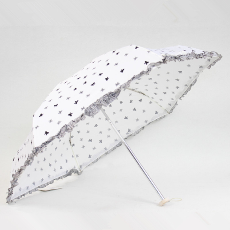 5 Fold Super Mini Umbrella with Lace Edge