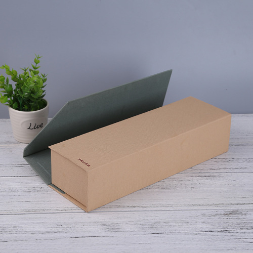 Brown Kraft Paper Cardboard Magnetic Wine Box Collapsable
