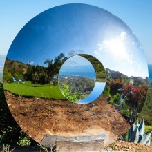 High quality polished stainless steel eye side slide sculpture