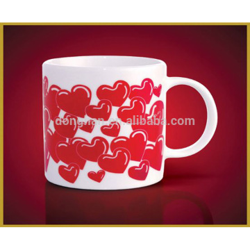 Valentine day gift ceramic lovers mug cup with decal,