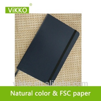 A5 black leather notebook