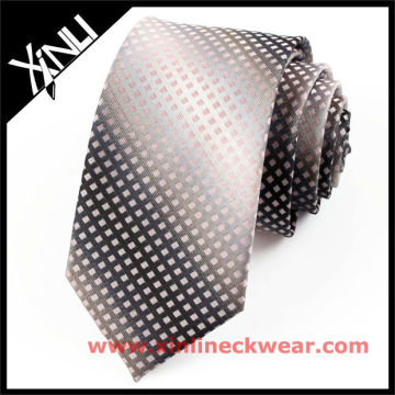 Check Pattern Yellow Silk Tie