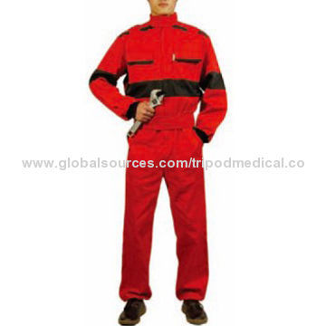 Coverall with pockets, waist and collar with hook-and-loop