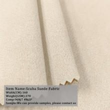 Shaoxing Textile Plain Dyed Polyester Scuba Suede Knitted Fabric