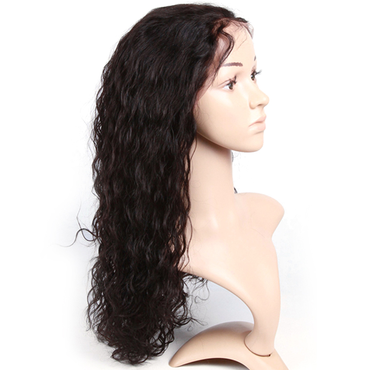 Cheap grade 10a closure wigs water wave natural hair extensions remy human hair lace wig 360 lace front wig