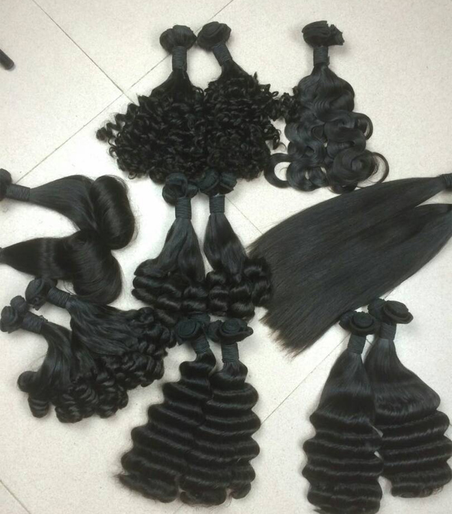 Super Double Drawn Pissy Curl Virgin Raw Virgin Hair Grade 11A, Flexi Pixie Curl Funmi Curl Hair Human Hair Weave