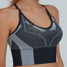 Comfortable Wire-Free Embroidered Women's Sports Bra with Convertible Straps