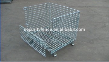 Collapsible storage wire mesh pallet cage