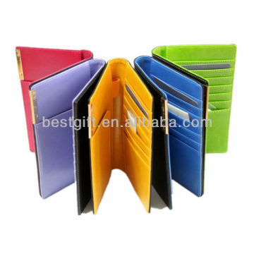 Colorful leather passport holders wallets