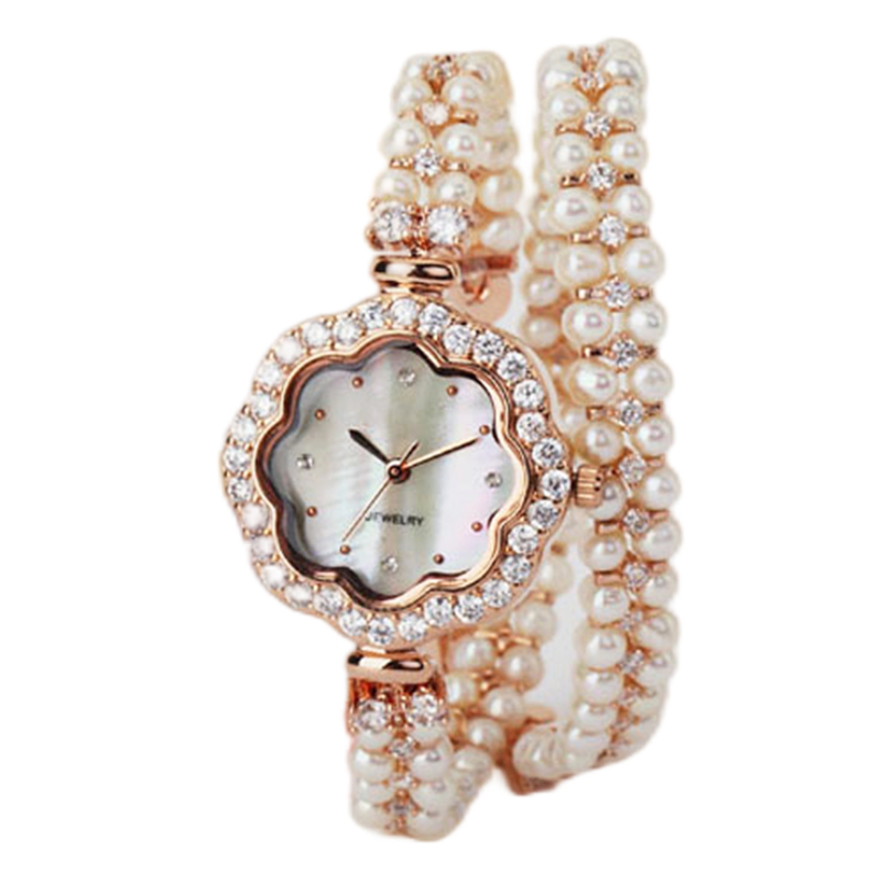 Custom made Pearls bracelet Jewelry watch