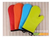 Blue Red Thick Cotton Liner Silicone Protective Gloves