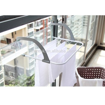 Indoor/Outdoor Easy Install Folding Clothes Drying Rack Hanging over the door Bathroom Clothes Rack