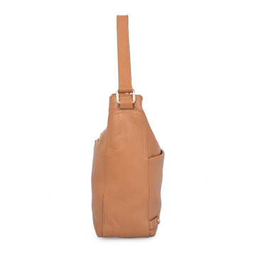 Borsa a molla Borsa hobo triangolo in pelle naturale marrone chiaro