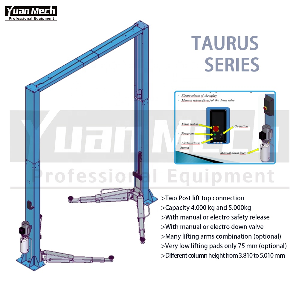 Two Post Car Lift with Manual Down