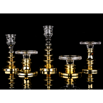 ombre gold long stem glass candle holders