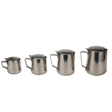 Food Grade Stainless Steel Milk Frother Pitcher-Lid