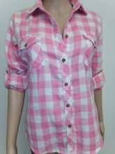 Ladies cotton double layer fabric blouse