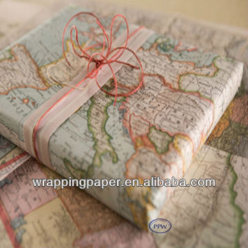 World Map Wrap Gift Wrapping Paper Design Sheets