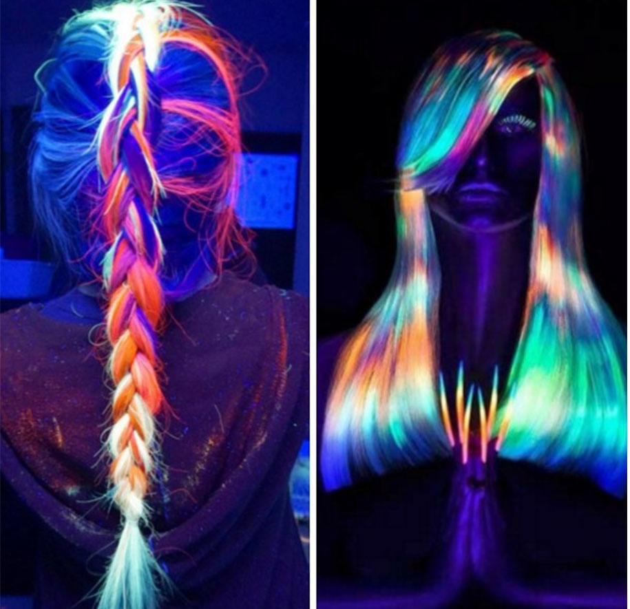 Jumbo Braiding Hair Extensions Glowing In The Dark Shining Synthetic Braid For Festival Cosplay Hair Braids For Darkness