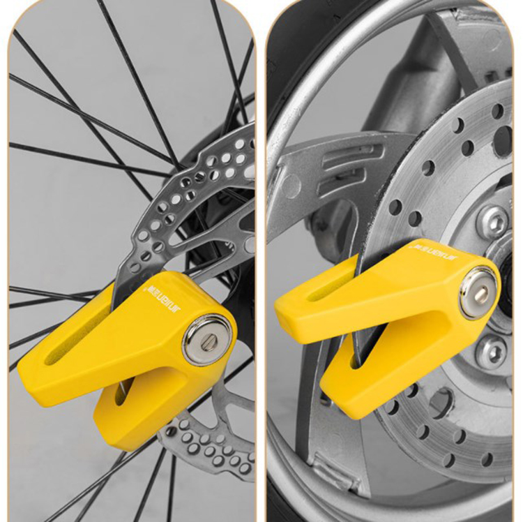 Nuevo diseño Bloqueo de disco de motocicleta fuerte, bloqueo de freno de disco anti -robo con cable de recordatorio para la rueda de bicicleta de motocicletas