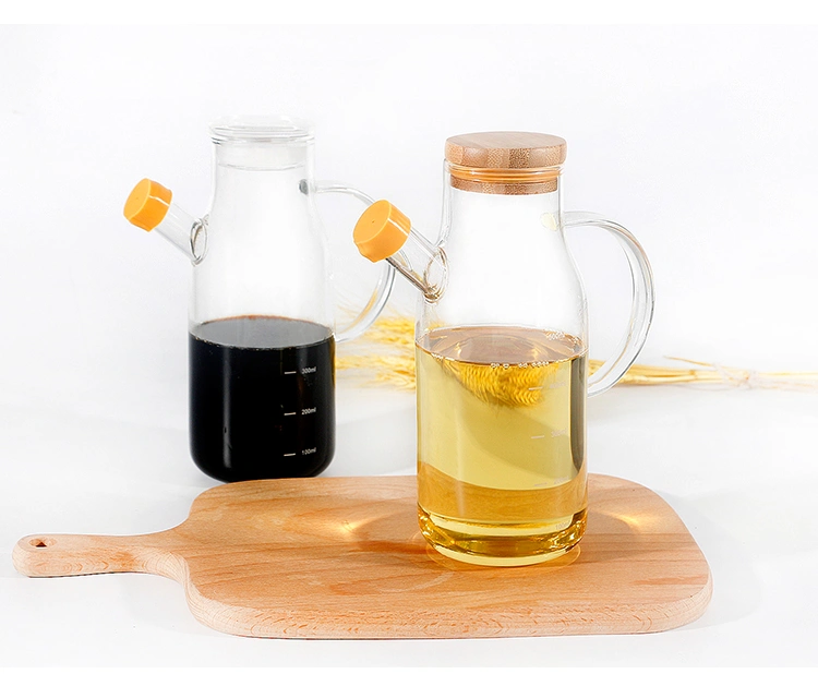 Heat-Resistant High Borosilicate Glass Oil Vinegar Pot with Cork Double-Ended Household