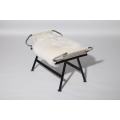 Flag halyard stool with sheepskin