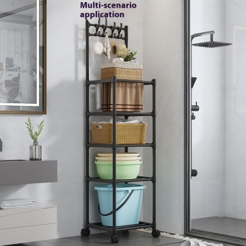 Double-Tier Metal Kitchen Organizer Rack - Multi-Layer Storage Solution for Pots and Microwaves