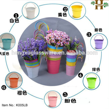 Colorful Garden Tin Buckets Metal Hanging Baskets