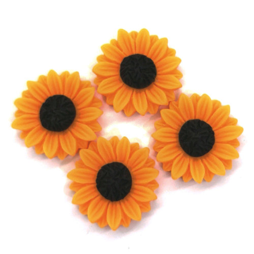 Sunflower Shaped Resin Cabochon Flat Back Beads Spacer For Handmade Craftwork Decoration Spacer Room Ornaments