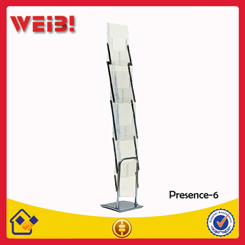 Aluminum Plexiglass Magazine Shelf Holder