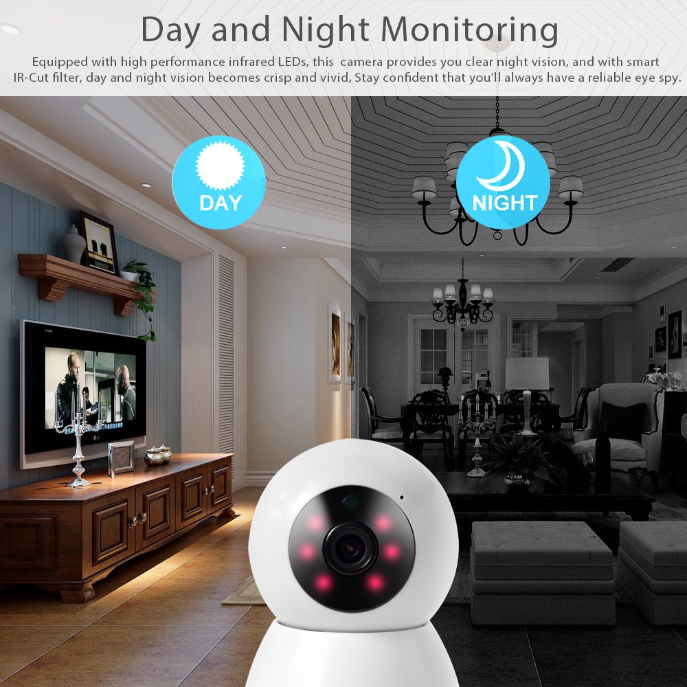 Indoor 1080p Infrared Night Vision Surveillance Camera