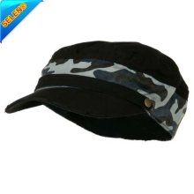 Black City Camouflage Band Military Cap