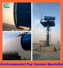 Tower-mounted fog cannon for irrigation