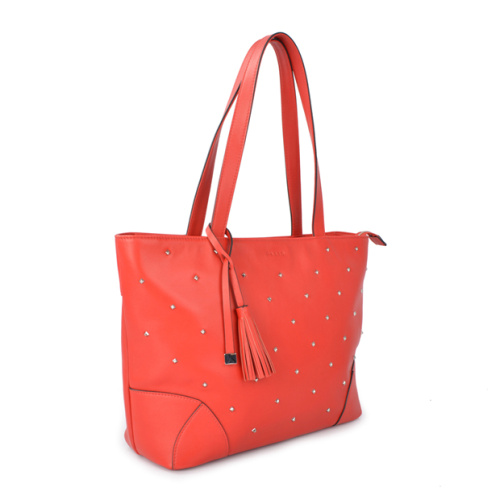 Borsa a tracolla in pelle Catalina Borsa realizzata a mano in rosso