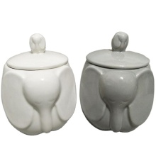 Ceramic Elephant Candle Holder with Lid