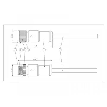 M12A 9-17P Verticale metalen moeren Waterdichte connector