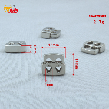 Flat Dual Hole Metal Spring Cord Lock