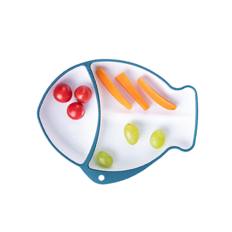 Baby Dishes Set Bowl Kid Silicone Suction Plates Fish Silicone Baby Plate Set Divided Silicone Plate