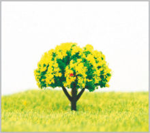 3.5cm Handmade Deep Yellow Miniature Model Trees With Plastic