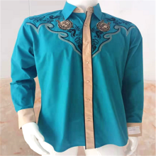 Breathable CVC 60/40 Embroidery Long-sleeve Men's Shirts