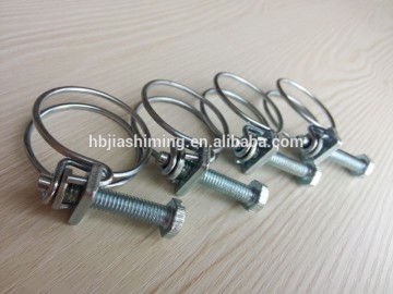 Double wire hose clamp-double bolt hose clamp