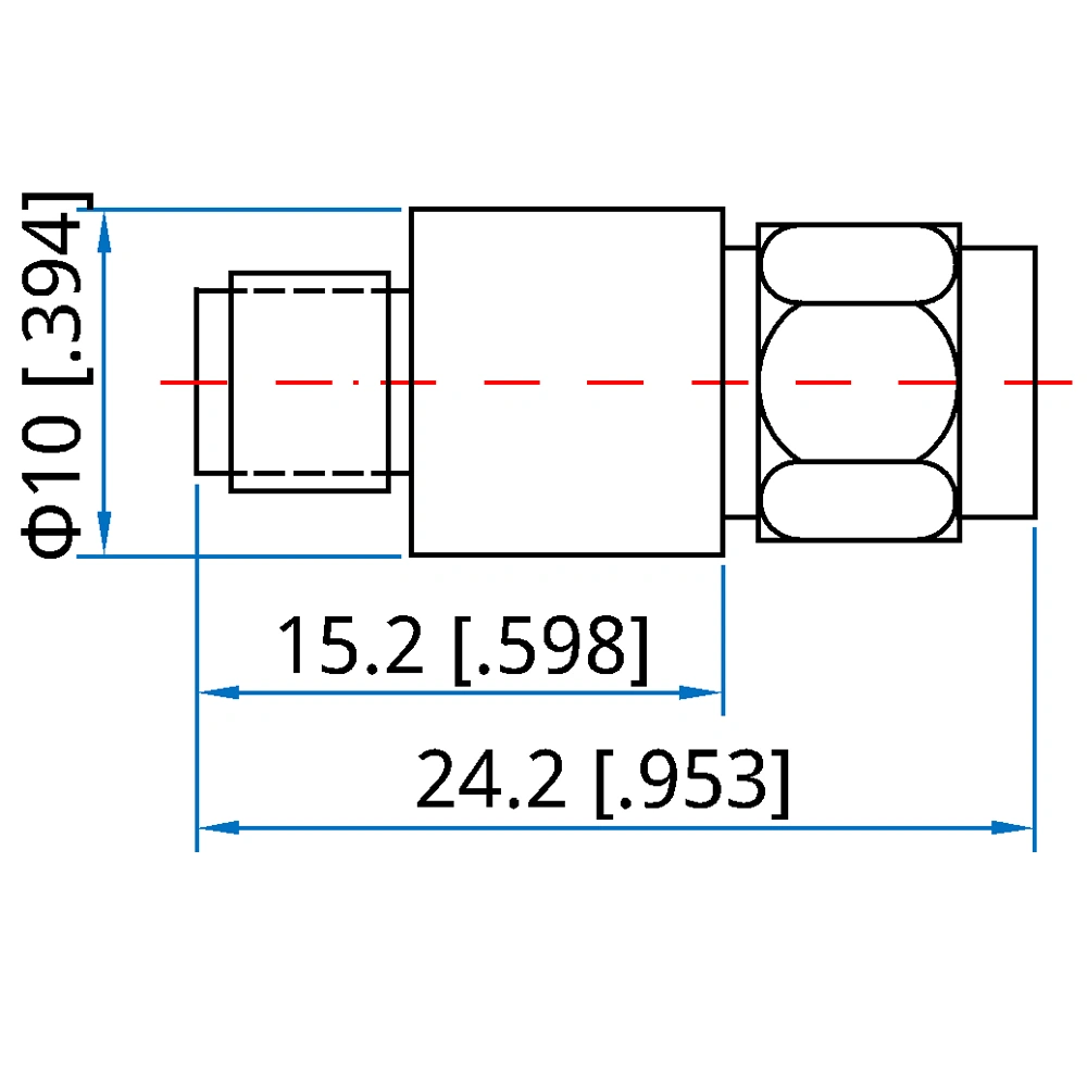 DC-26GHz 2W SMA Male-SMA Female RF Coaxial Fixed Attenuator