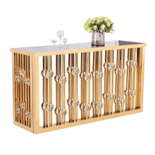 Gold Stainless Steel Bright Entertaining Pub Counter Cocktail High Bar Table for Event