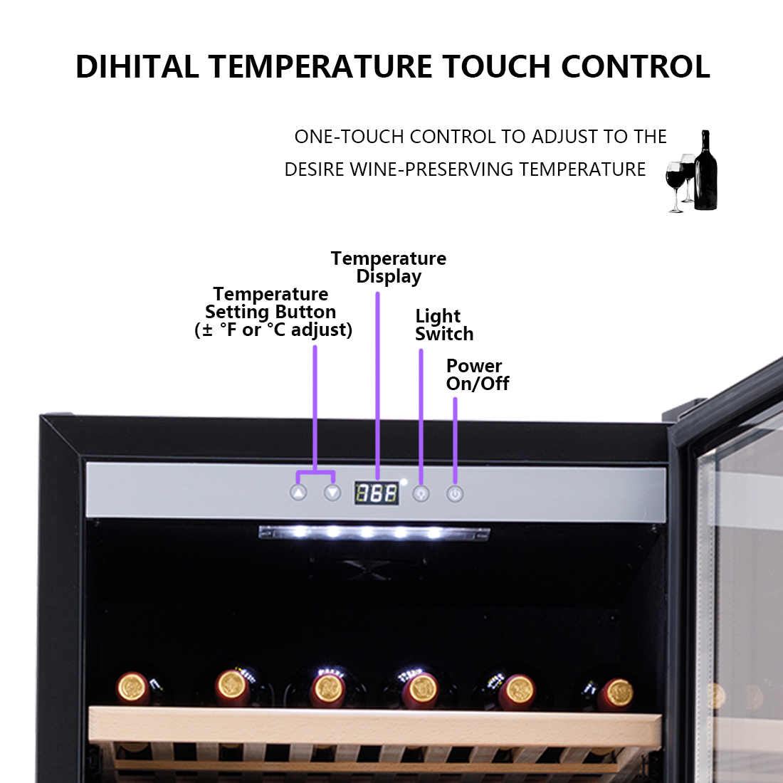 wine cooler display control