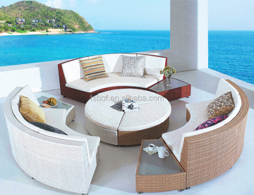 AA2002: Cheap Wholesale Fashion Outdoor Rattan Round Sofa Lounge Suite